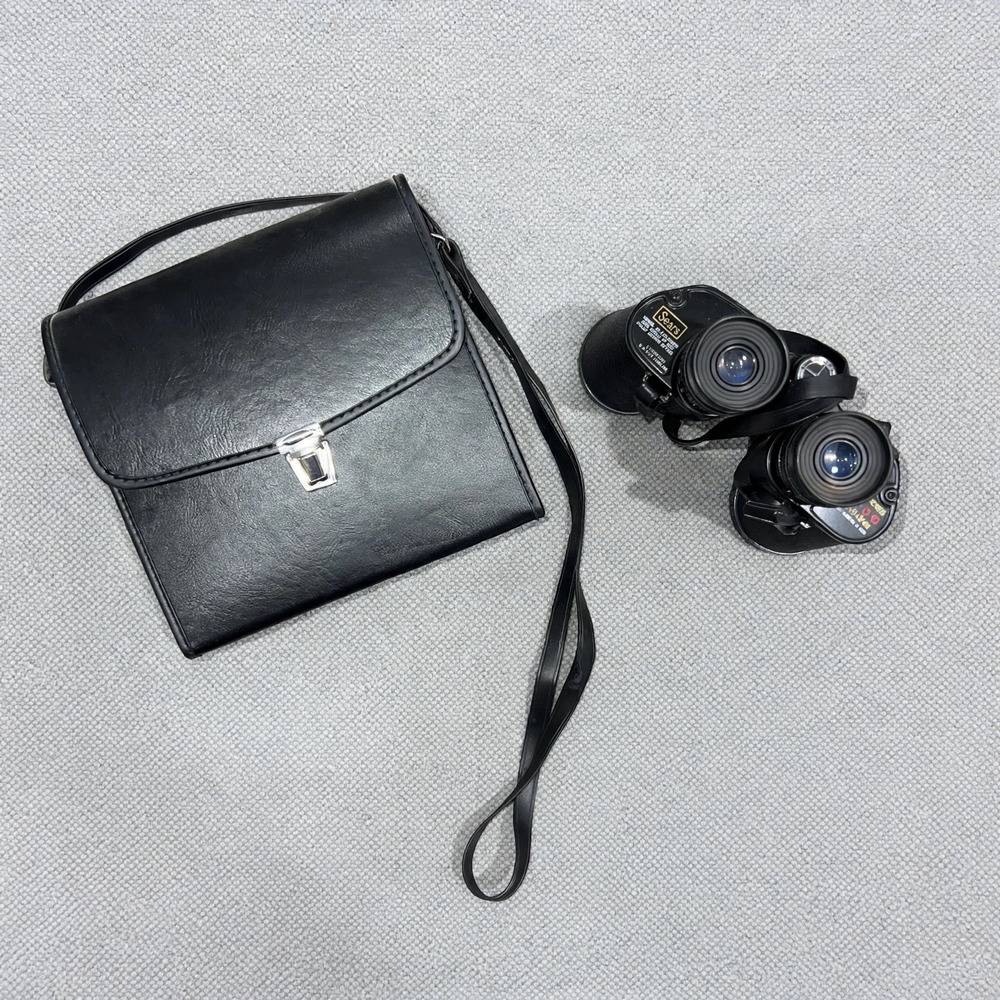 Vintage Sears Discoverer Zoom Binoculars 10x-25x50mm Model 473-25820 Case